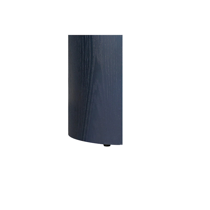 Modern 60 Inch Console Table with Oval Top Curved T-Shape Legs and Open Base