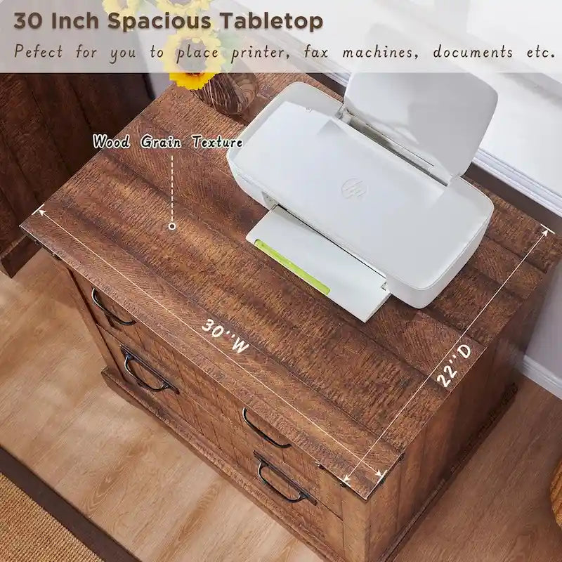 2-Drawer Farmhouse Lateral File Cabinet with Built-In Hanging Rods for A4 Letter and Legal Files