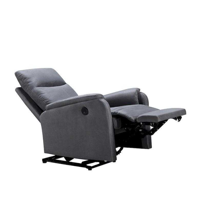 Power Recliner Chair with USB Charging Port for Living Room and Bedroom in Dark Gray