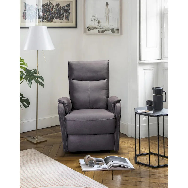 Power Recliner Chair with USB Charging Port for Living Room and Bedroom in Dark Gray