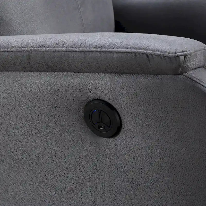 Power Recliner Chair with USB Charging Port for Living Room and Bedroom in Dark Gray