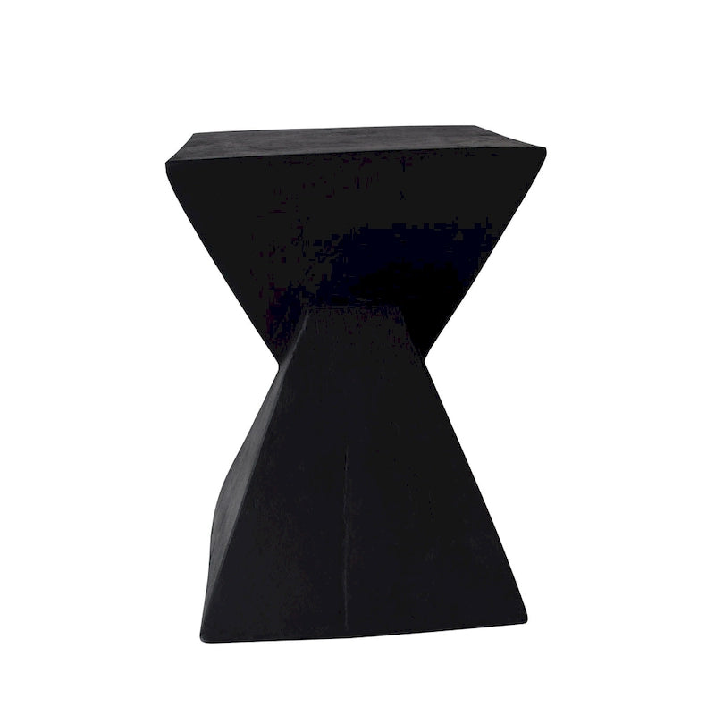 Modern Twisted Hourglass Lightweight Concrete Accent Side Table Indoor Outdoor