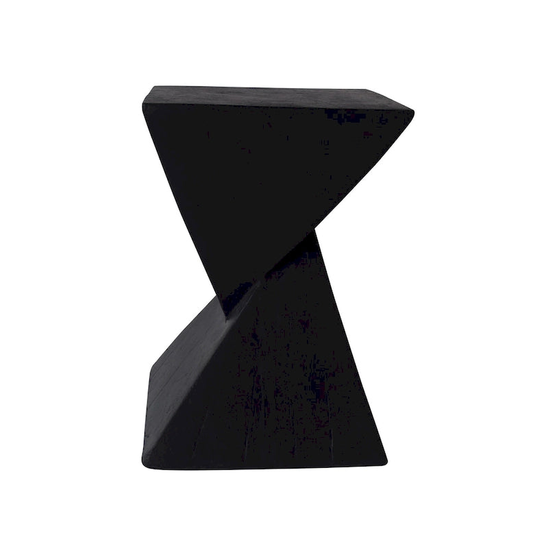 Modern Twisted Hourglass Lightweight Concrete Accent Side Table Indoor Outdoor