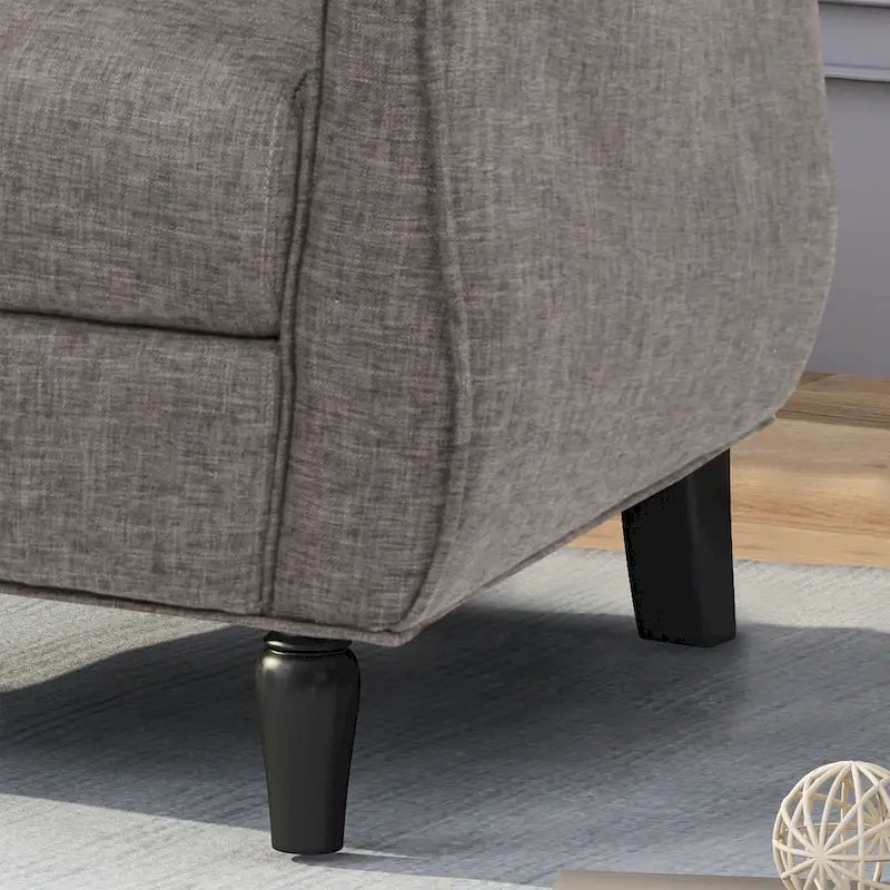 Traditional Tweed Upholstered Armchair with Rounded Back Flared Arms and Turned Birch Legs