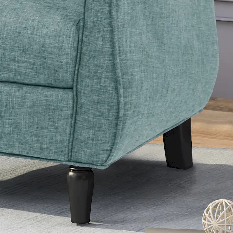 Traditional Tweed Upholstered Armchair with Rounded Back Flared Arms and Turned Birch Legs