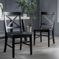 Farmhouse X-Back Solid Acacia Wood Dining Chairs Set of 2 in Multiple Finishes