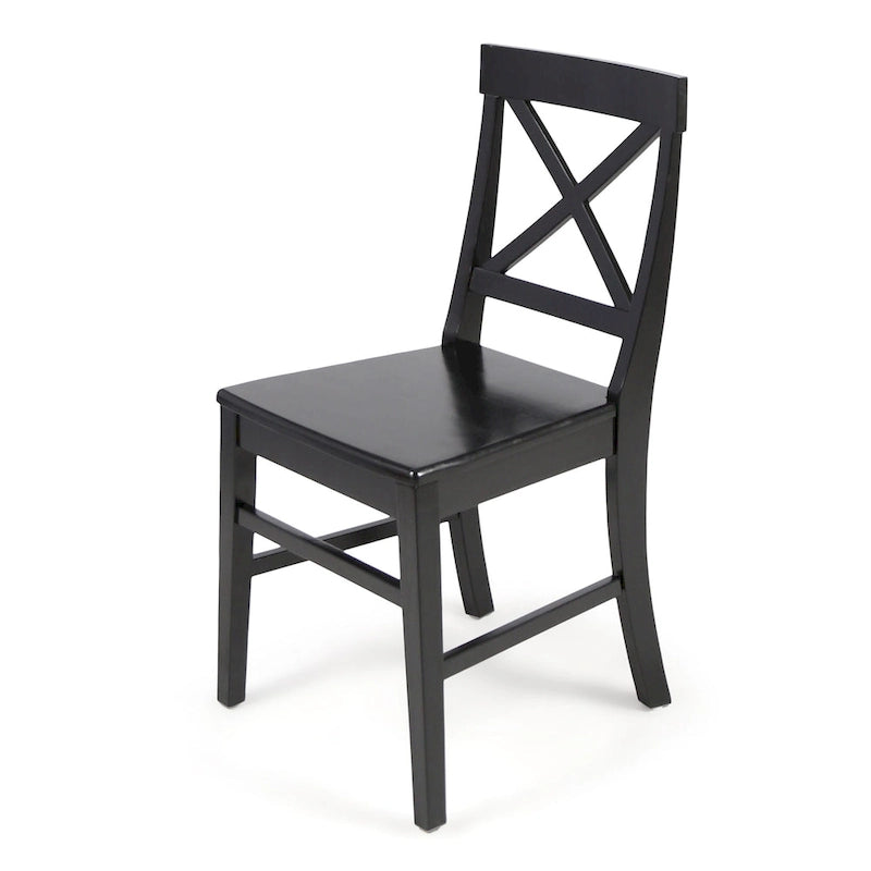Farmhouse X-Back Solid Acacia Wood Dining Chairs Set of 2 in Multiple Finishes