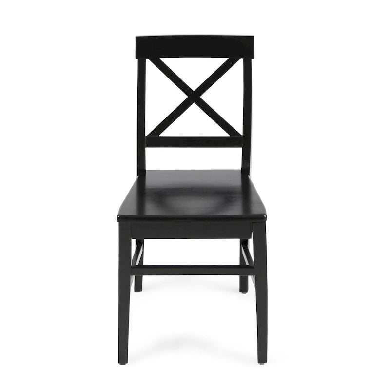 Farmhouse X-Back Solid Acacia Wood Dining Chairs Set of 2 in Multiple Finishes