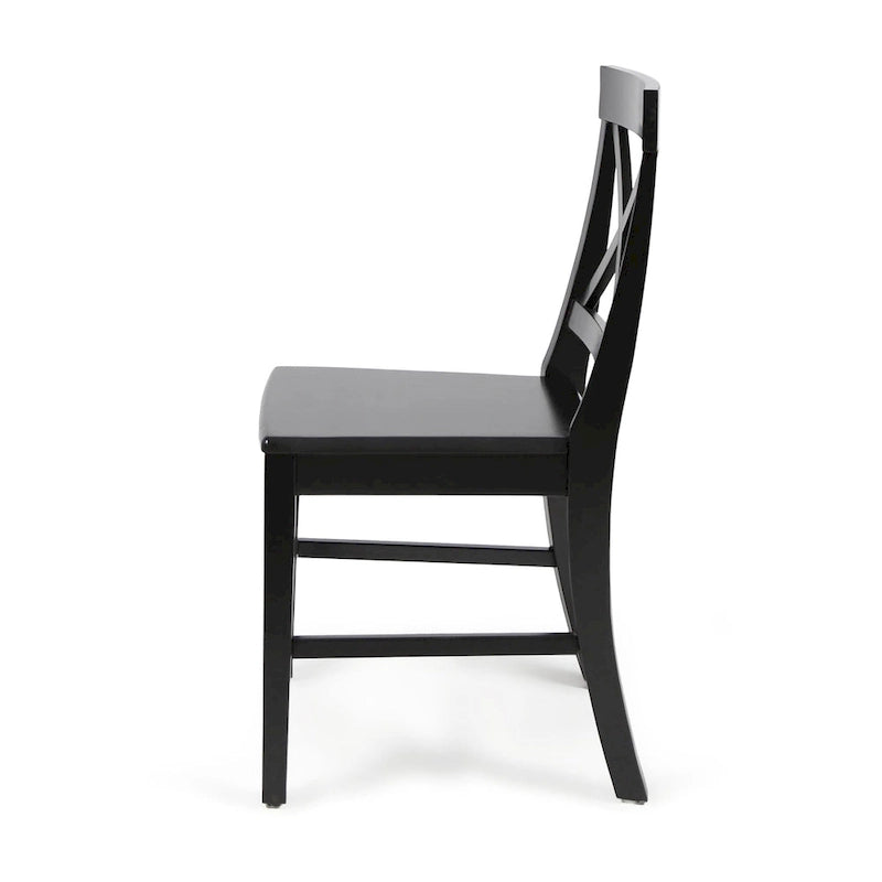 Farmhouse X-Back Solid Acacia Wood Dining Chairs Set of 2 in Multiple Finishes