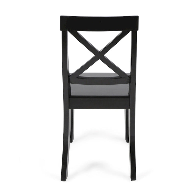 Farmhouse X-Back Solid Acacia Wood Dining Chairs Set of 2 in Multiple Finishes