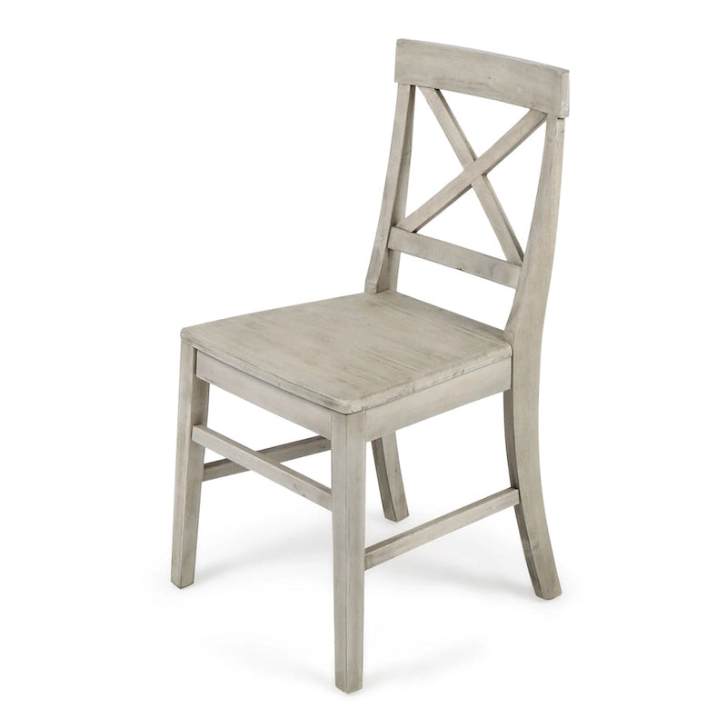 Farmhouse X-Back Solid Acacia Wood Dining Chairs Set of 2 in Multiple Finishes