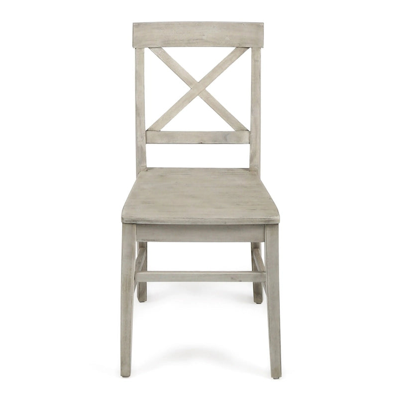 Farmhouse X-Back Solid Acacia Wood Dining Chairs Set of 2 in Multiple Finishes