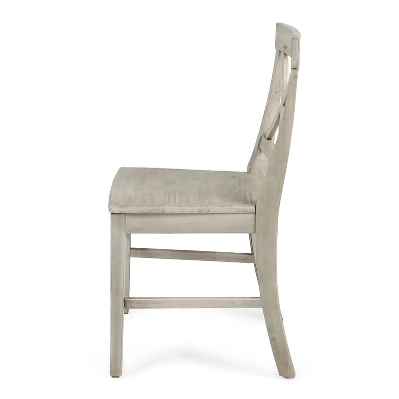 Farmhouse X-Back Solid Acacia Wood Dining Chairs Set of 2 in Multiple Finishes