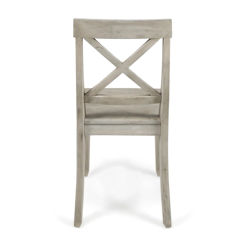 Farmhouse X-Back Solid Acacia Wood Dining Chairs Set of 2 in Multiple Finishes