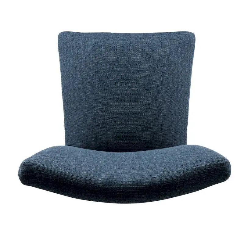 Classic Parsons High-Back Dining Chair with Sinuous Spring Seat and Dark Walnut Wood Legs in Blue