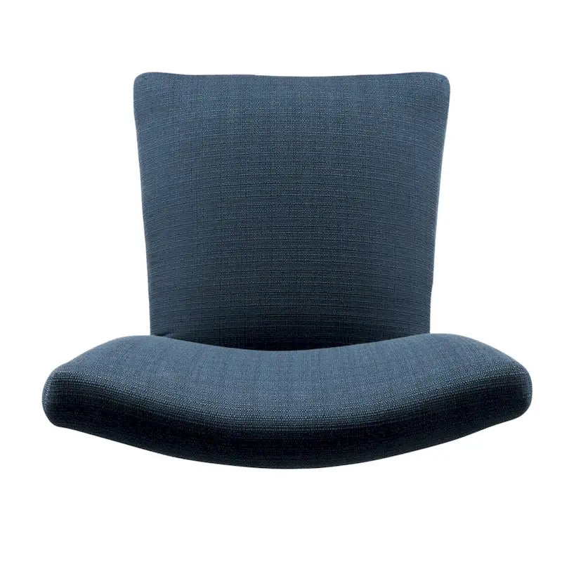 Classic Parsons High-Back Dining Chair with Sinuous Spring Seat and Dark Walnut Wood Legs in Blue