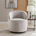 360-Degree Swivel Velvet Barrel Accent Chair with Ergonomic Back and Metal Swivel Base