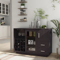 Modern Wine Bar Buffet Cabinet with Wine Rack Stemware Holder and Drawers
