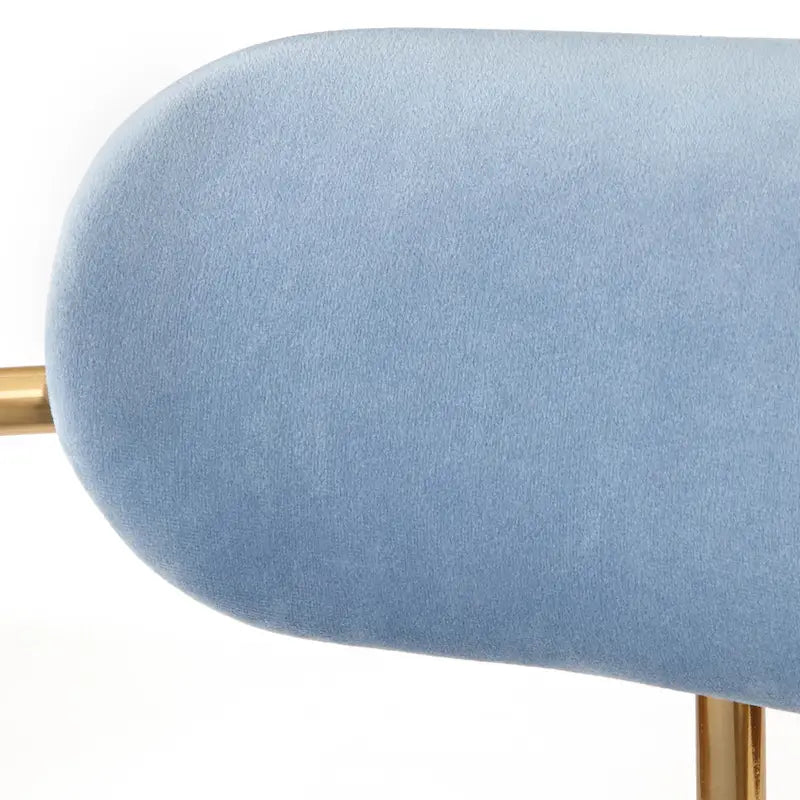 Retro Glam Velvet Dining Arm Chair with Gold Metal Frame Curved Back
