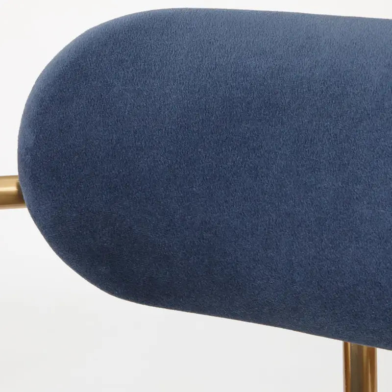 Retro Glam Velvet Dining Arm Chair with Gold Metal Frame Curved Back