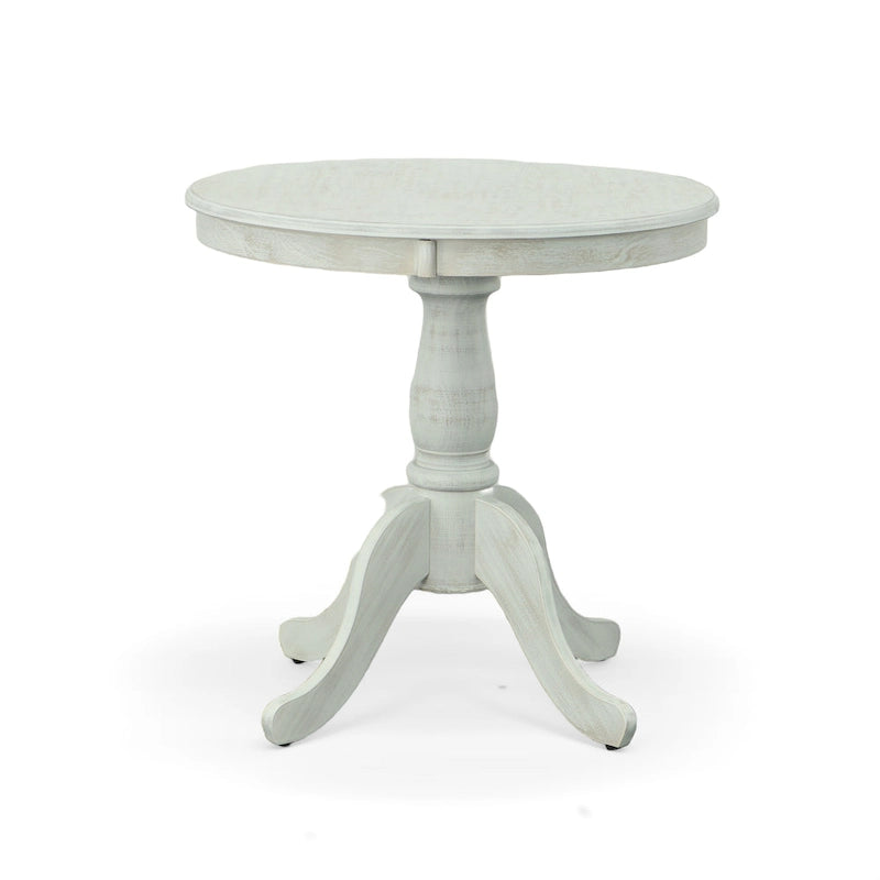 30 Inch Round Pedestal Dining Table with Lathe-Turned Column and Carved Feet