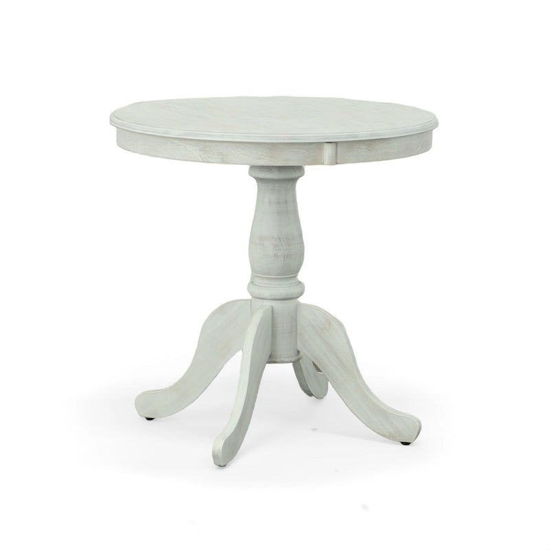 30 Inch Round Pedestal Dining Table with Lathe-Turned Column and Carved Feet