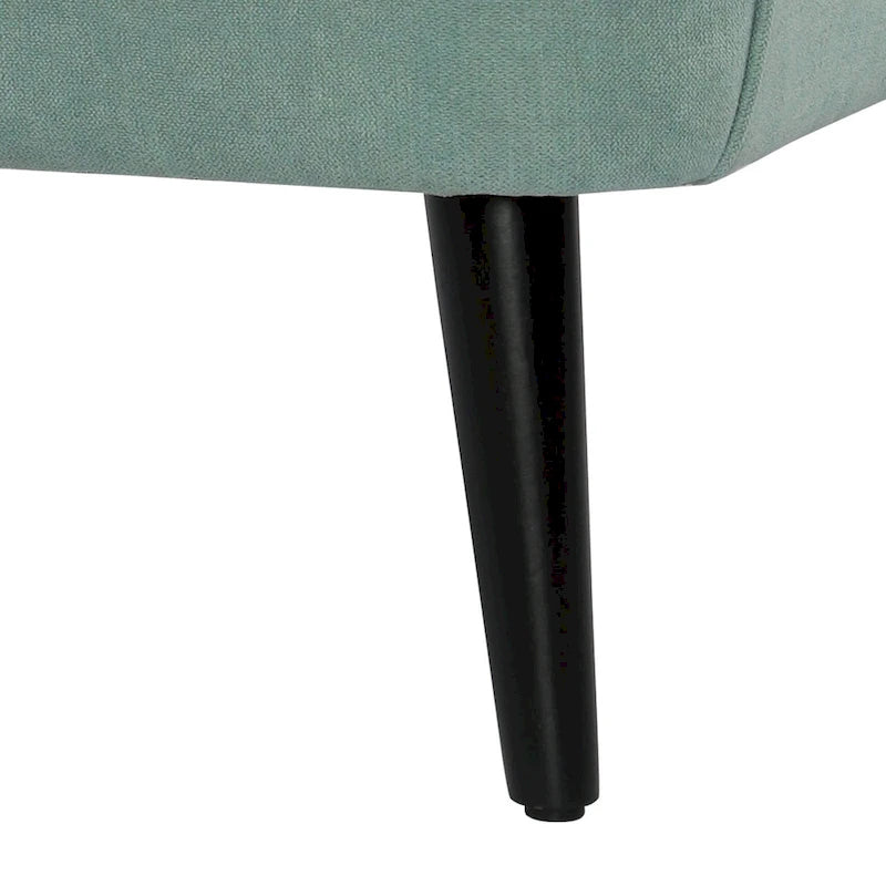 Channel-Tufted Accent Armchair with Terry Cloth Upholstery and Solid Wood Legs