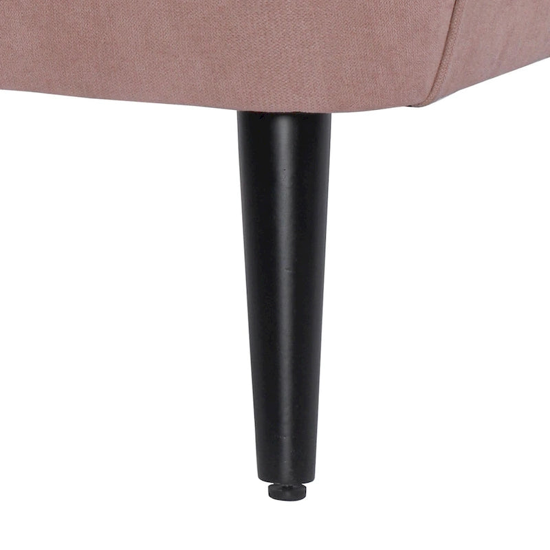 Channel-Tufted Accent Armchair with Terry Cloth Upholstery and Solid Wood Legs