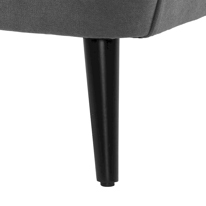 Channel-Tufted Accent Armchair with Terry Cloth Upholstery and Solid Wood Legs