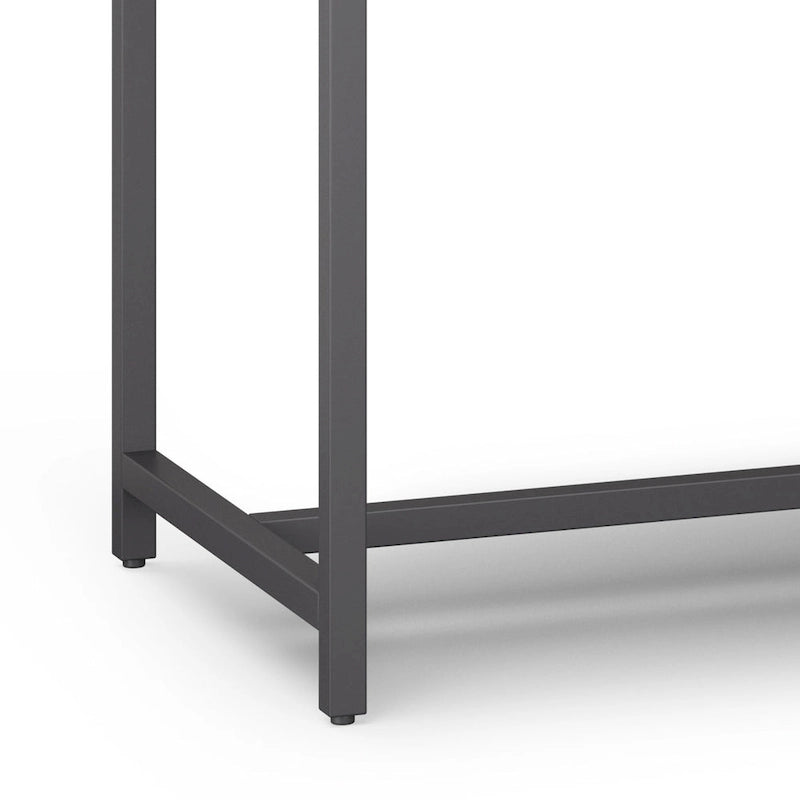 72 Inch Wide Industrial Solid Wood Executive Desk with 3 Drawers and Blackened Metal Base