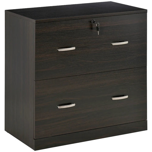 2-Drawer Lateral File Cabinet with Lock Hanging Bar for A4 Files and Metal Handles for Home Office