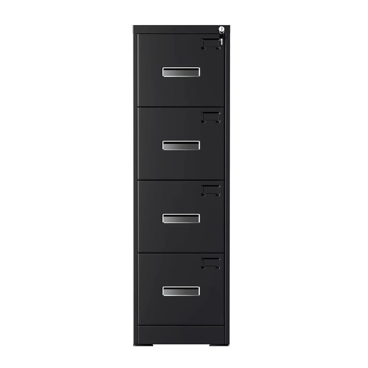 4-Drawer Vertical Metal Locking File Cabinet with Adjustable Hanging Rails 18 Inch Deep