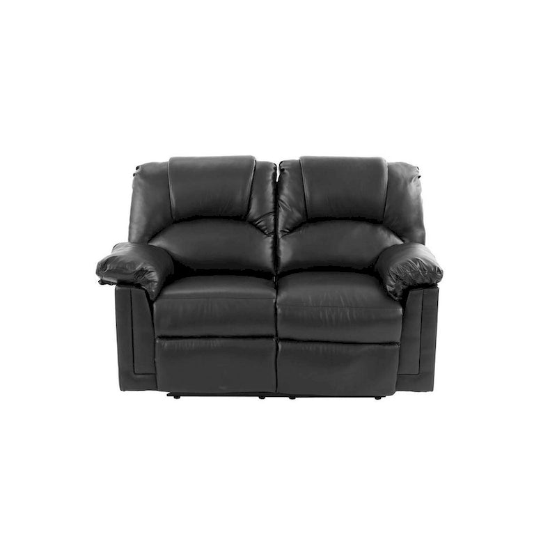 Bonded Leather Recliner Loveseat Black