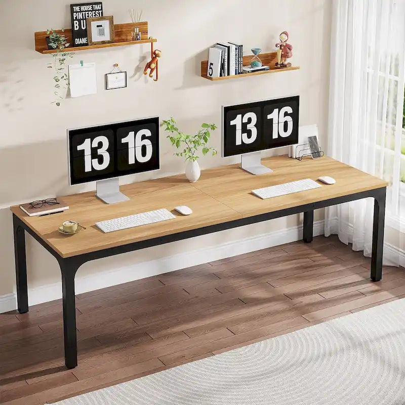 78.8 Extra Long 2 Person Computer Desk with Metal Legs for Home Office Bedroom