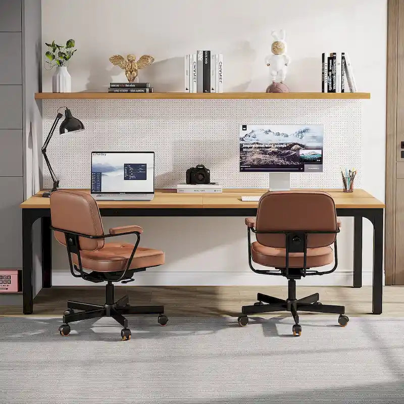 78.8 Inch Extra-Long 2-Person Computer Desk with Sturdy Metal Legs Scratch-Resistant Surface for Home Office