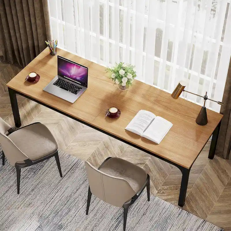 78.8 Inch Extra-Long 2-Person Computer Desk with Sturdy Metal Legs Scratch-Resistant Surface for Home Office
