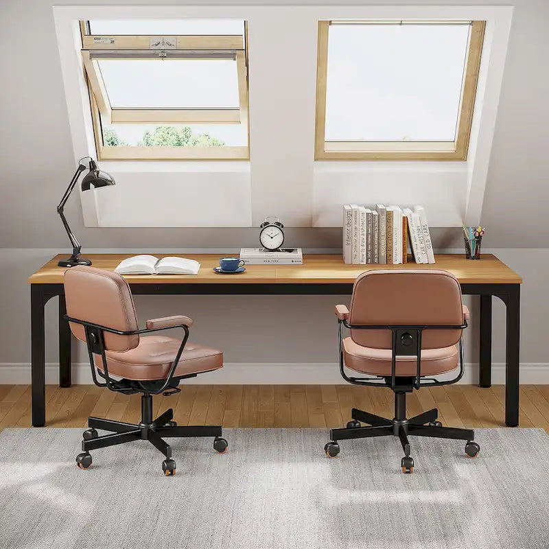 78.8 Inch Extra-Long 2-Person Computer Desk with Sturdy Metal Legs Scratch-Resistant Surface for Home Office