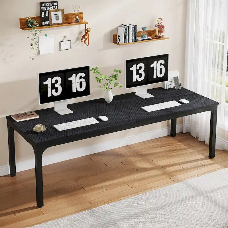 78.8 Inch Extra-Long 2-Person Computer Desk with Sturdy Metal Legs Scratch-Resistant Surface for Home Office