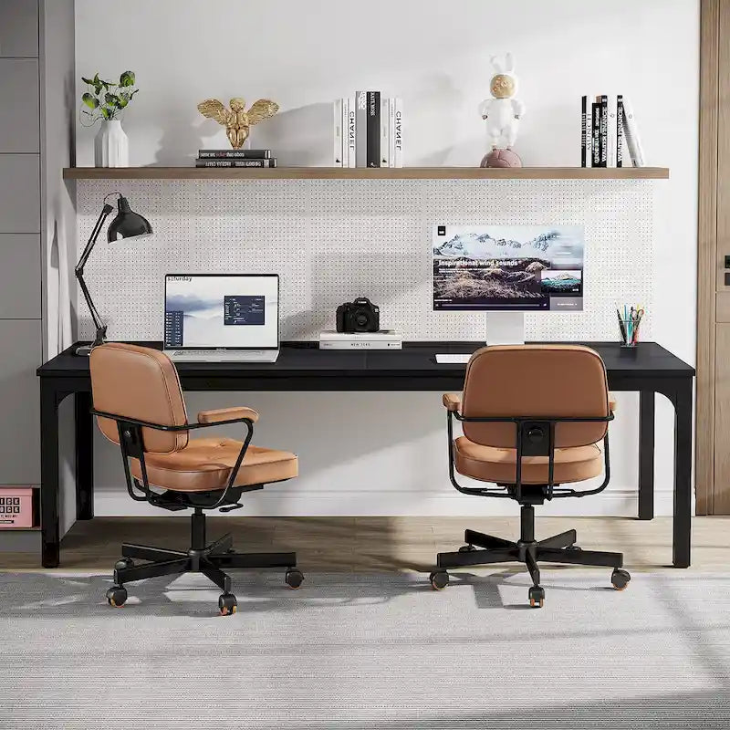 78.8 Inch Extra-Long 2-Person Computer Desk with Sturdy Metal Legs Scratch-Resistant Surface for Home Office