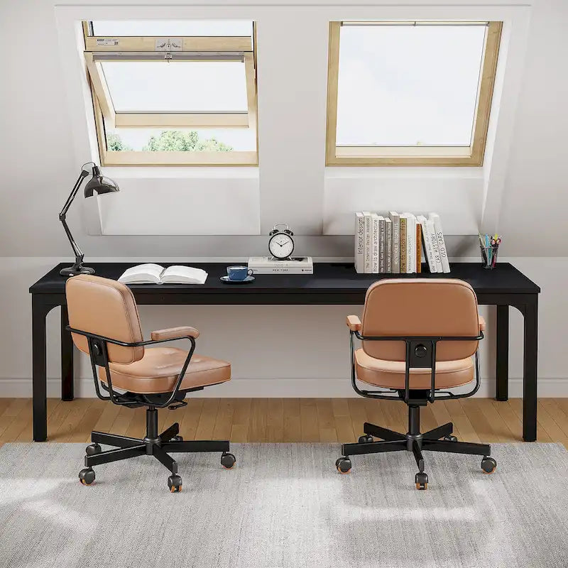 78.8 Inch Extra-Long 2-Person Computer Desk with Sturdy Metal Legs Scratch-Resistant Surface for Home Office