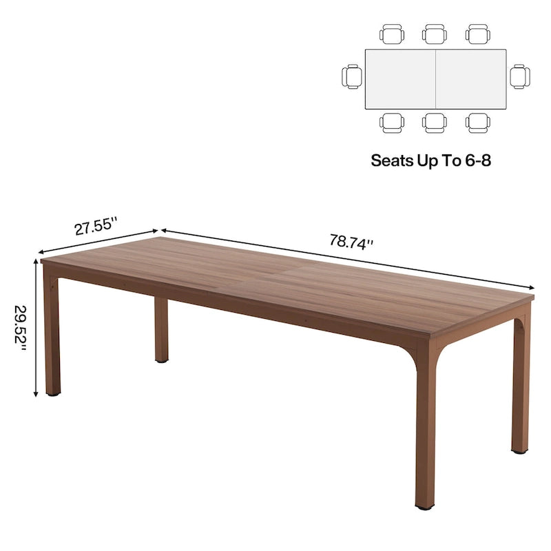 78.8 Inch Extra-Long 2-Person Computer Desk with Sturdy Metal Legs Scratch-Resistant Surface for Home Office