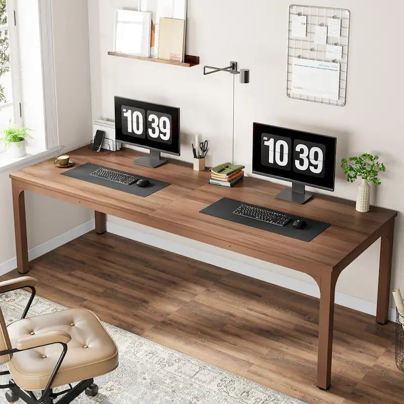 78.8 Inch Extra-Long 2-Person Computer Desk with Sturdy Metal Legs Scratch-Resistant Surface for Home Office