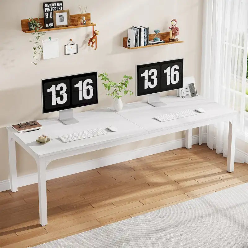 78.8 Inch Extra-Long 2-Person Computer Desk with Sturdy Metal Legs Scratch-Resistant Surface for Home Office