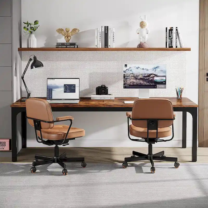 78.8 Inch Extra-Long 2-Person Computer Desk with Sturdy Metal Legs Scratch-Resistant Surface for Home Office