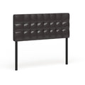 Full Size Square Tufted Vinyl Headboard with Adjustable Height Metal Legs in Black Brown or White