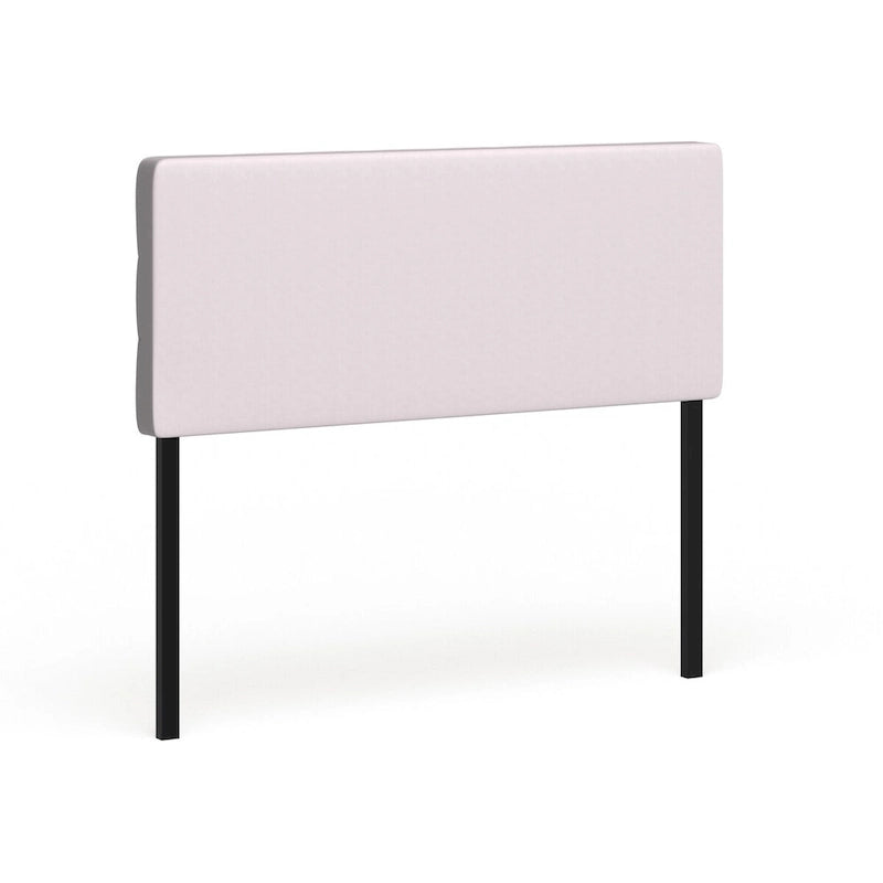 Full Size Square Tufted Vinyl Headboard with Adjustable Height Metal Legs in Black Brown or White