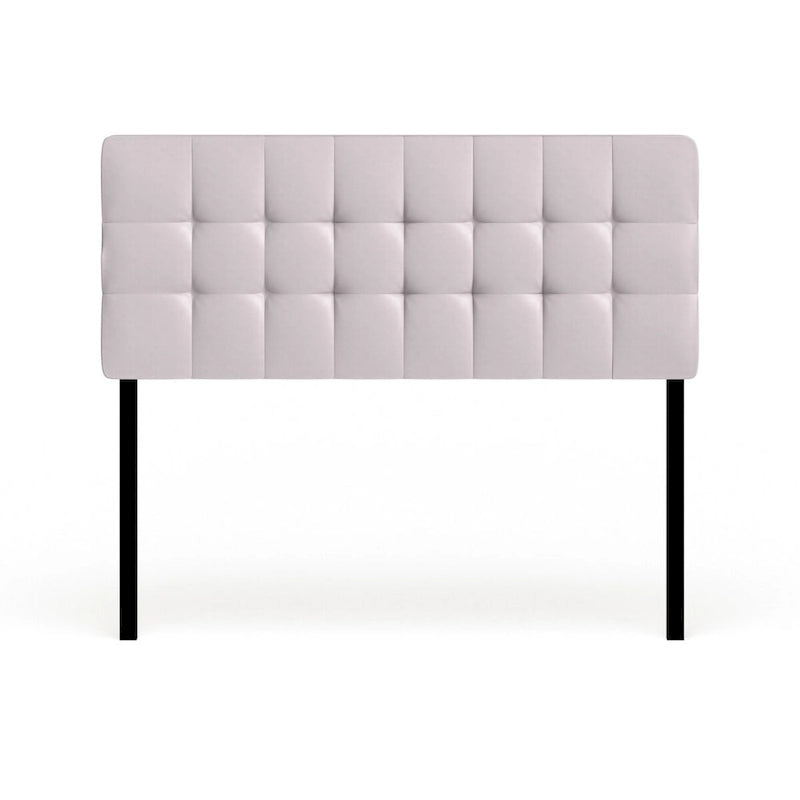 Full Size Square Tufted Vinyl Headboard with Adjustable Height Metal Legs in Black Brown or White