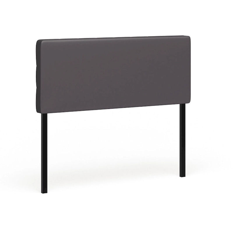Full Size Square Tufted Vinyl Headboard with Adjustable Height Metal Legs in Black Brown or White
