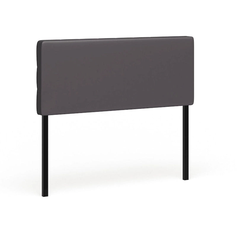Full Size Square Tufted Vinyl Headboard with Adjustable Height Metal Legs in Black Brown or White