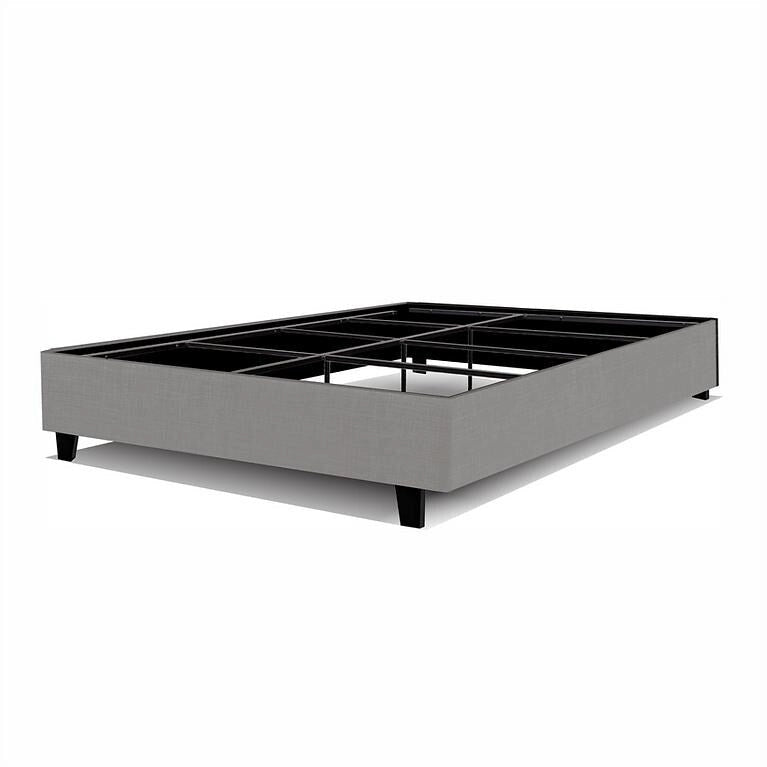 14-Inch Upholstered Platform Bed Frame with Solid Wood Legs and Steel Center Support No Box Spring Needed